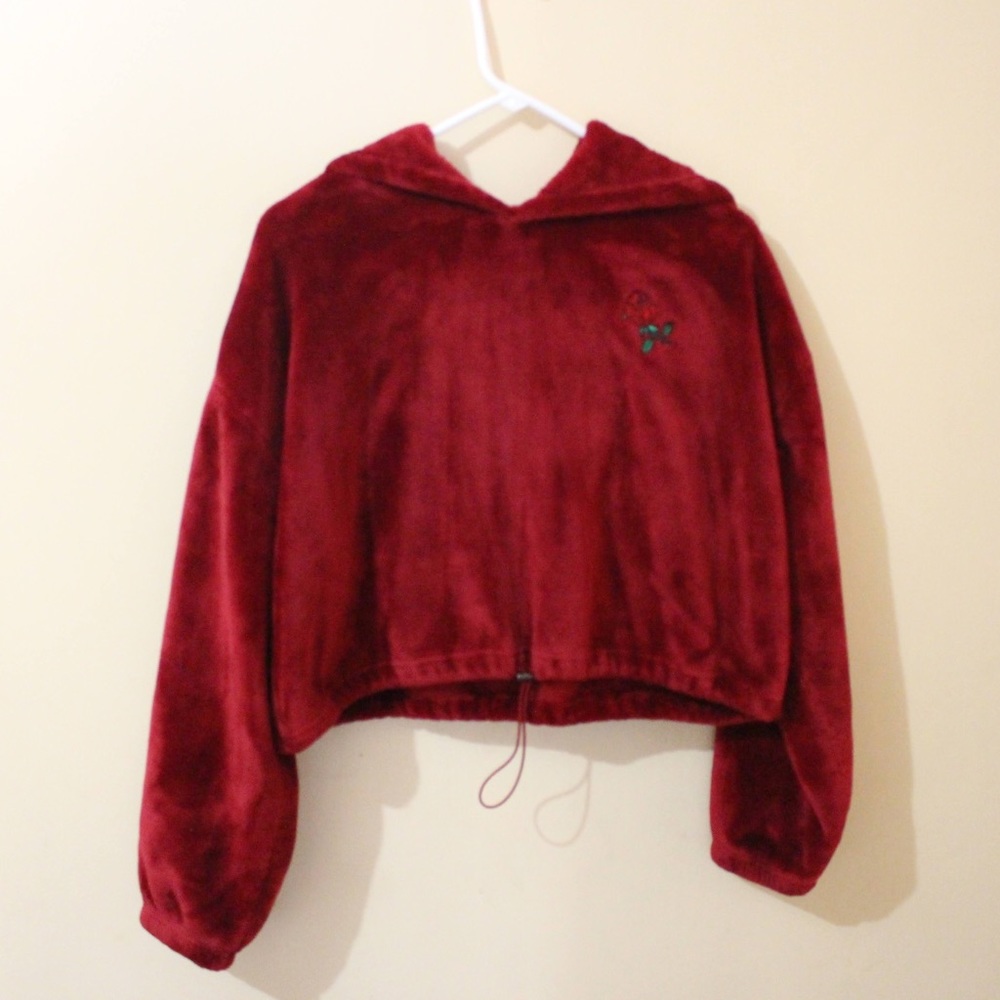 Fleece cropped hoodie